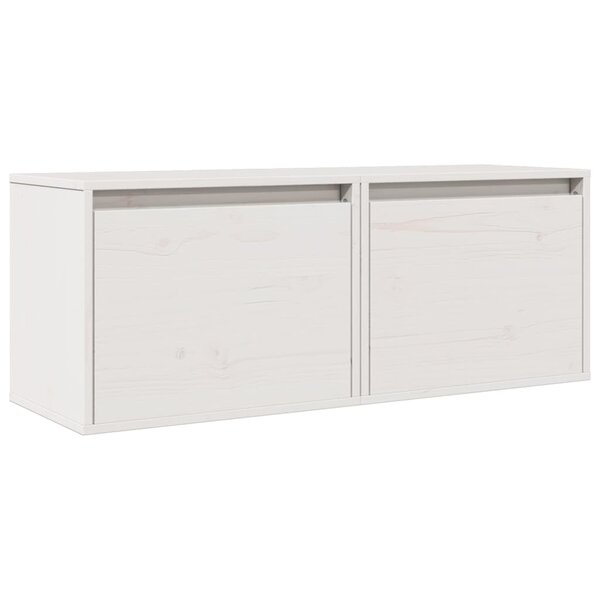 vidaXL Armoires murales 2 Pièces Blanc 45x30x35 cm Bois de pin massif