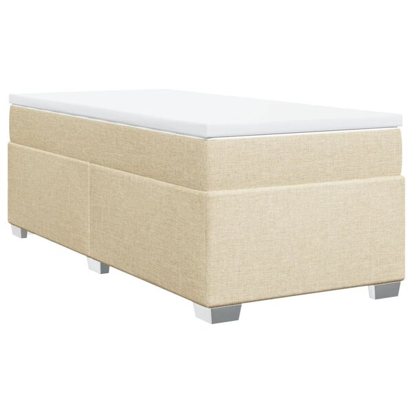 vidaXL Sommier à lattes de lit et matelas Crème 90x190 cm Tissu