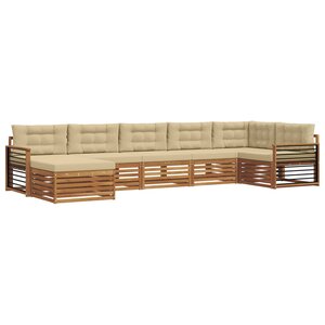 vidaXL Ensemble de canapés d'extérieur 7 pc Naturel et Beige