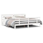 vidaXL Cadre de lit avec tête de lit sans matelas blanc 200x200 cm