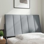 vidaXL Coussin de tête de lit gris clair 90 cm tissu