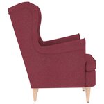 vidaXL Fauteuil rouge bordeaux 74x84x100 cm tissu
