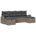 vidaXL Ensemble de canapé de jardin 6 Pièces Gris 234 x 117 x 85 cm