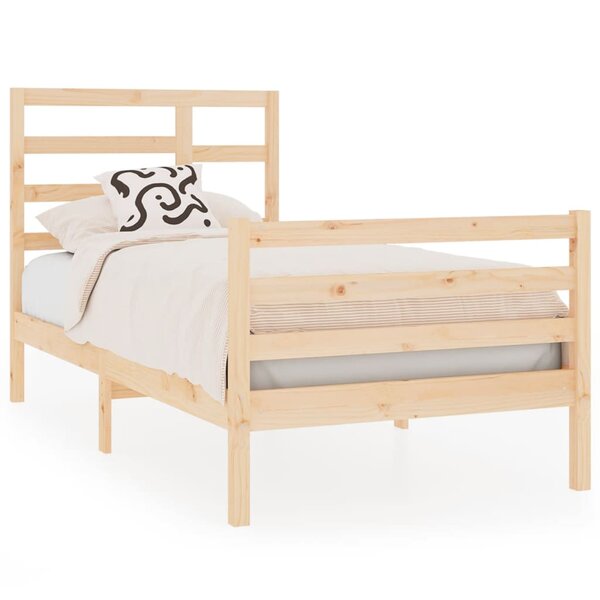 vidaXL Cadre de lit bois massif 90x190 cm simple