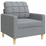 vidaXL Ensemble de canapés 4 Pièces avec repose-pied gris clair tissu