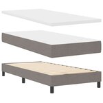 vidaXL Lit Box Spring avec Matelas Taupe 80x200 cm en Tissu