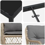 vidaXL Ensemble de salle à manger pour jardin 3 Pièces Beige Poly rotin