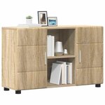 vidaXL Buffet avec étagère FLORIN Chêne Sonoma 88 5 x 30 5 x 55 5 cm