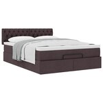 VidaXL Cadre de lit ottoman avec matelas marron foncé 140x200 cm tissu