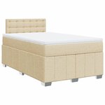 vidaXL Sommier à lattes de lit avec matelas crème 120x190 cm tissu