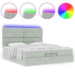vidaXL Cadre de lit ottoman avec matelas gris clair 200x200 cm velours
