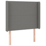 vidaXL Sommier à lattes de lit matelas LED Gris foncé 90x200cm Tissu