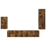 vidaXL Ensemble meuble TV 4 Pièces Chêne fumé Bois d'ingénierie