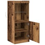 Buffet vidaXL avec éclairage LED Bois vieilli 41x37x100 cm
