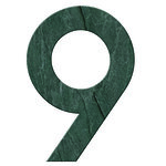 Numéro 9 - Numéro adhésif pour boîtes aux lettres- Pierre véritable 50 mm Malachite