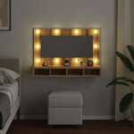vidaXL Armoire à miroir avec LED Chêne artisanal 90x31 5x62 cm