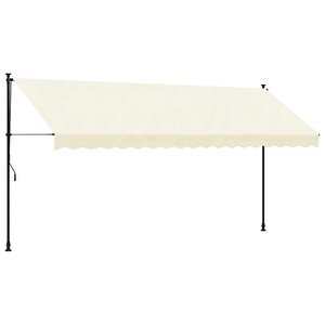 vidaXL Auvent rétractable crème 400x150 m tissu et acier