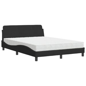 vidaXL Lit avec matelas Dover noir 140x200 cm velours