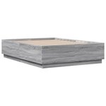 vidaXL Cadre de lit sans matelas sonoma gris 135x190 cm