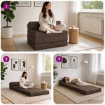 vidaXL Canapé-lit pliable Taupe 200 x 70 x 10 cm Tissu