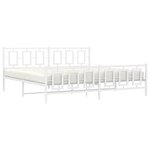 vidaXL Cadre de lit métal avec tête de lit/pied de lit blanc 193x203cm