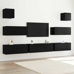 vidaXL Set de meubles TV 7 Pièces Chêne noir 100 x 30 x 30 cm
