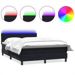 vidaXL Sommier à lattes de lit avec matelas et LED noir 160x210 cm velours