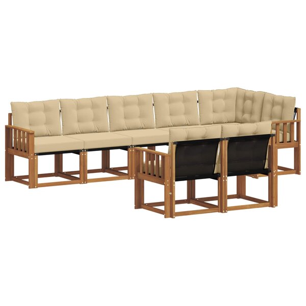 vidaXL Ensemble de canapés d'extérieur 8 pc Naturel et Beige