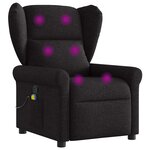 vidaXL Fauteuil de massage inclinable Noir Tissu