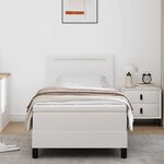 vidaXL Cadre de lit avec matelas Blanc 90 x 190 cm Faux cuir