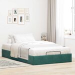 vidaXL Cadre de lit ottoman sans matelas vert foncé 120x190 cm velours