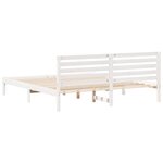 vidaXL Cadre de lit avec tête de lit Blanc 200 x 200 cm Pin massif