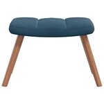 vidaXL Chaise à bascule avec tabouret en velours bleu