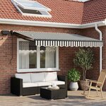 vidaXL Auvent rétractable électrique Anthracite et blanc 3 5 x 2 5 m