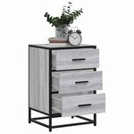 vidaXL Table de chevet sonoma gris 40x34 5x60 cm bois ingénierie métal