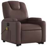 vidaXL Fauteuil inclinable de massage électrique marron similicuir