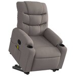 vidaXL Fauteuil inclinable de massage Taupe Tissu