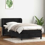 vidaXL Sommier à lattes de lit avec matelas noir 100x220 cm velours