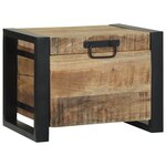 Coffres de rangement vidaXL 40x30x30cm en bois de manguier massif et métal