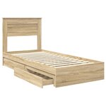 vidaXL Lit de Rangement Chêne Sonoma 100 x 200 cm Bois d'ingénierie