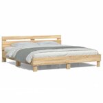 vidaXL Cadre de lit avec LED sans matelas chêne sonoma 200x200 cm