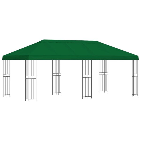 vidaXL Gazebo avec murs latéraux 6 x 3 m Vert Polyester et Acier 190