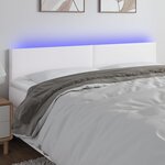 vidaXL Tête de lit à LED Blanc 200x5x78/88 cm Similicuir