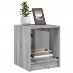 vidaXL Tables de chevet et portes vitrées 2Pièces sonoma gris 35x37x42cm
