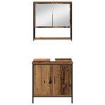 vidaXL Ensemble de mobilier de salle de bain de 4 pièces Bois usé