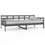 vidaXL Lit de jour gris bois de pin massif 90x200 cm