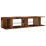 vidaXL Meuble TV avec lumières LED vieux bois bois d'ingénierie