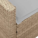 vidaXL Canapé de jardin avec coussins 5 places beige résine tressée