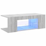 vidaXL Meuble TV avec lumières LED Sonoma gris 90x39x30 cm