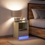 vidaXL Armoire de chevet avec lumières LED chêne sonoma
